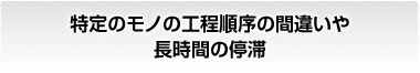 特定のモノの工程順序の間違いや長時間の停滞