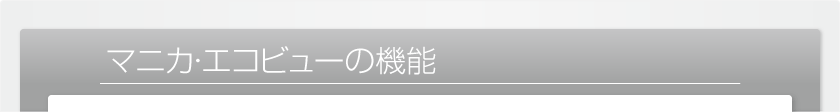 マニカエコビューの機能