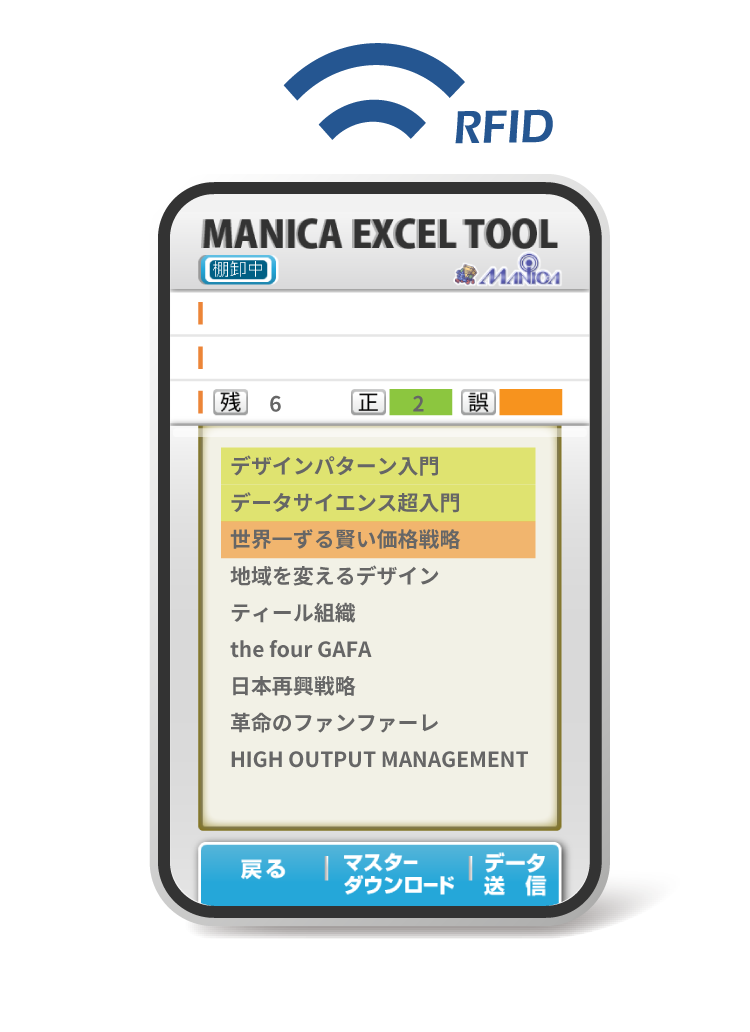MANICA EXCEL TOOL スマホ画面