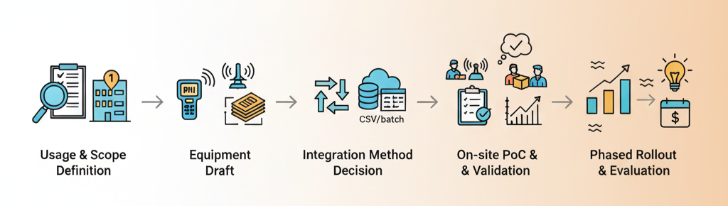 RFID導入見積もりの進め方と手順(用途設定からPoC・段階展開までの流れ)
