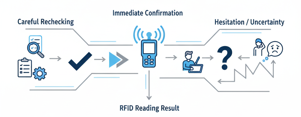 RFID棚卸で判断が属人化する構造を示したイメージ