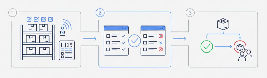 読み取り・確認・判断の置きどころを運用として設計するイメージ