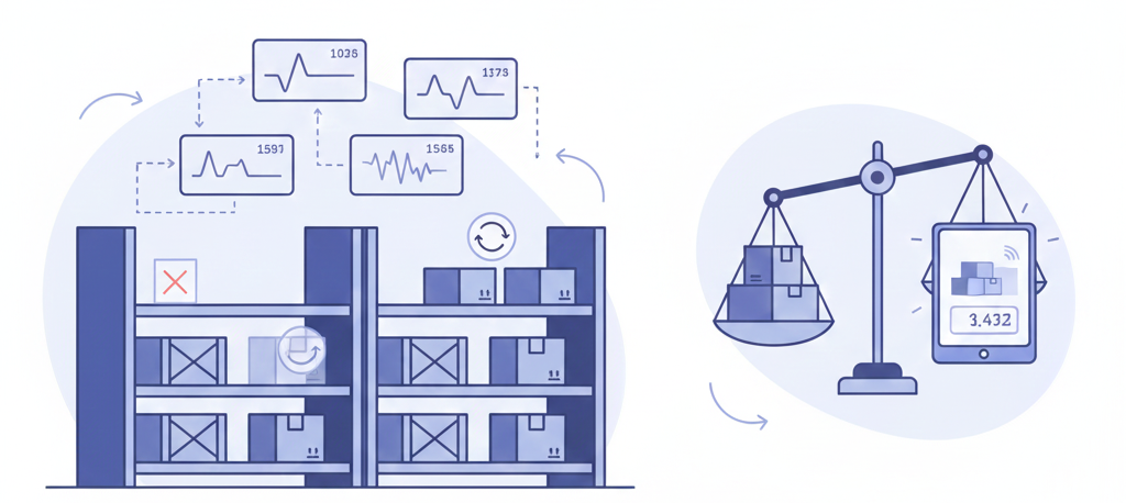 RFID本番運用で起きやすい誤読・読み漏れの典型パターンを整理したイメージ