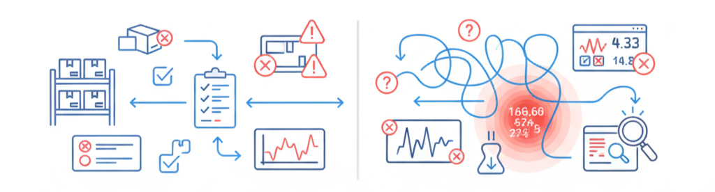 運用では吸収できないため技術対策が必要になる判断のイメージ