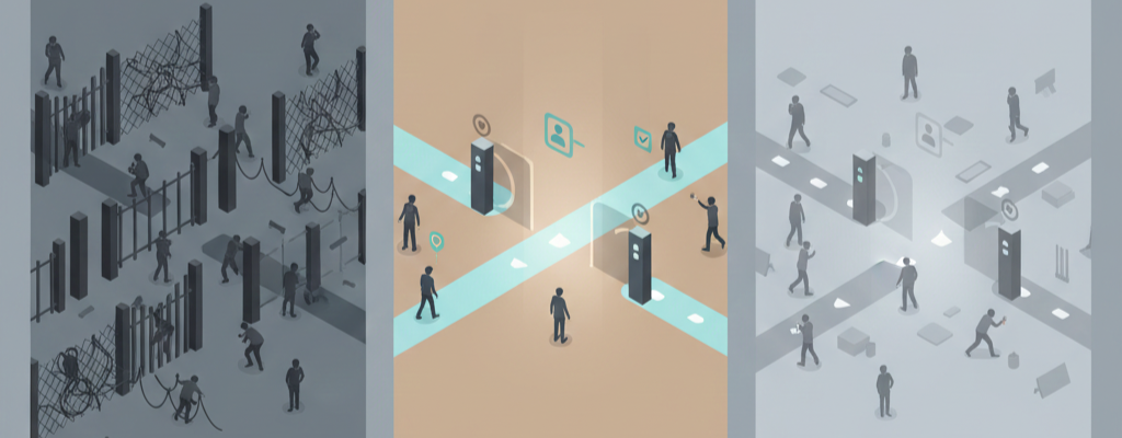 過剰対策を避け、現場で守れる粒度に落とす線引きのイメージ