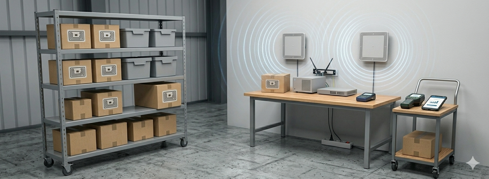 Bluetooth対応RFIDリーダーを使ってスマホ・タブレット連携で小さく始めるスモールスタートのイメージ