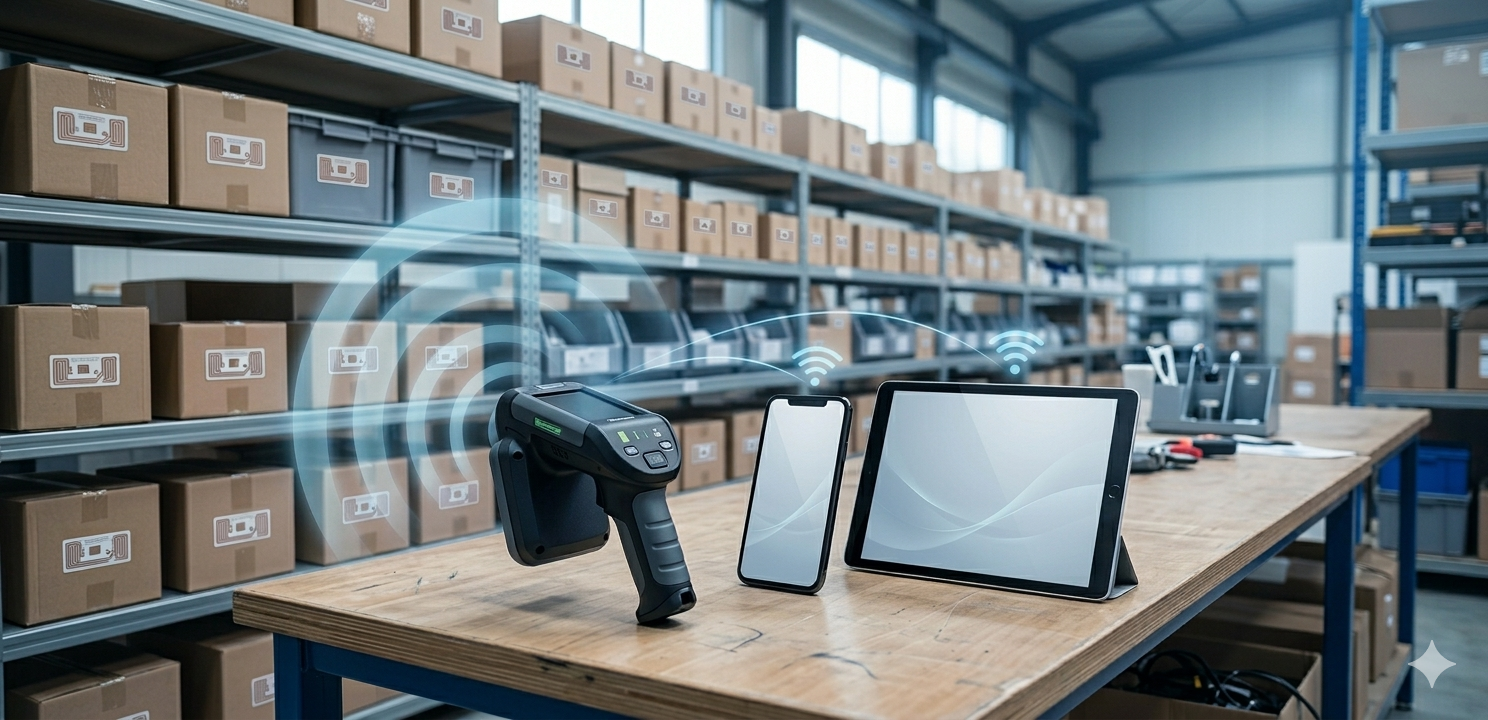 Bluetooth対応RFIDリーダーをスマホ・タブレット連携の観点から整理したイメージ