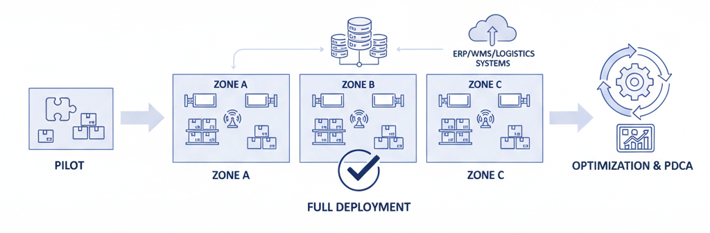 RFIDの本番導入をイメージした図
