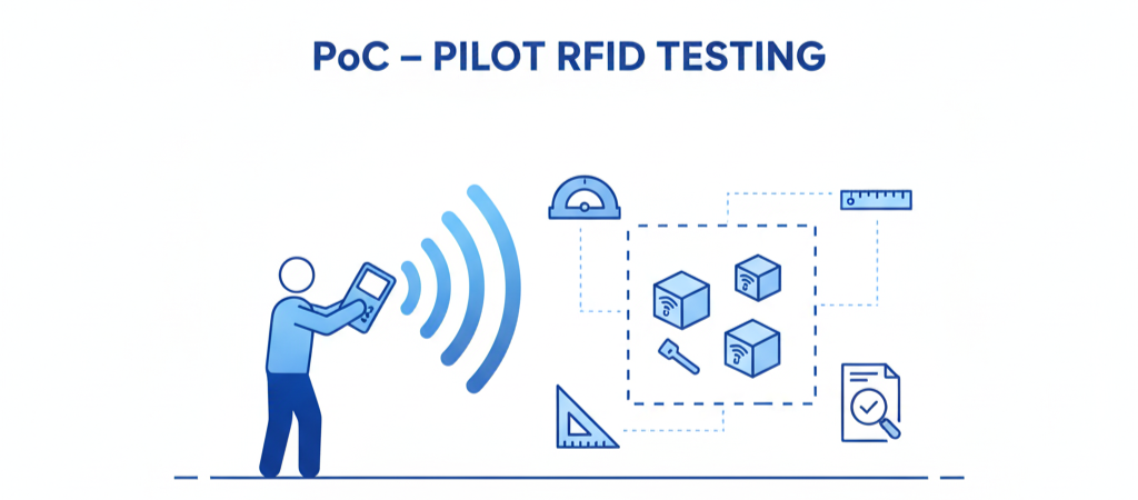 RFIDのPoC（小規模検証）をイメージした図