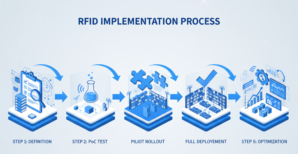 RFID導入のプロセスを示すロードマップ図