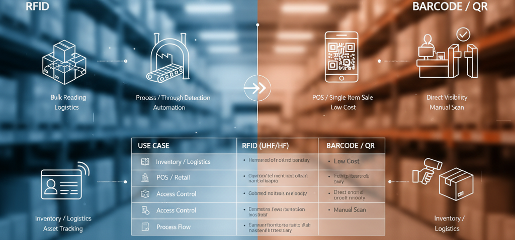 RFIDとバーコード・QRの用途別早見表